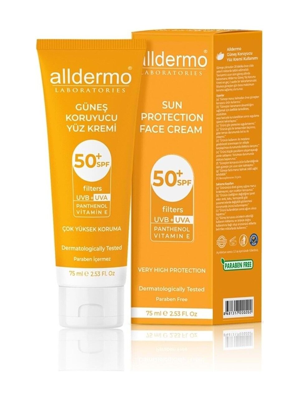 Alldermo Güneş Koruyucu Yüz Kremi Spf 50 75 Ml