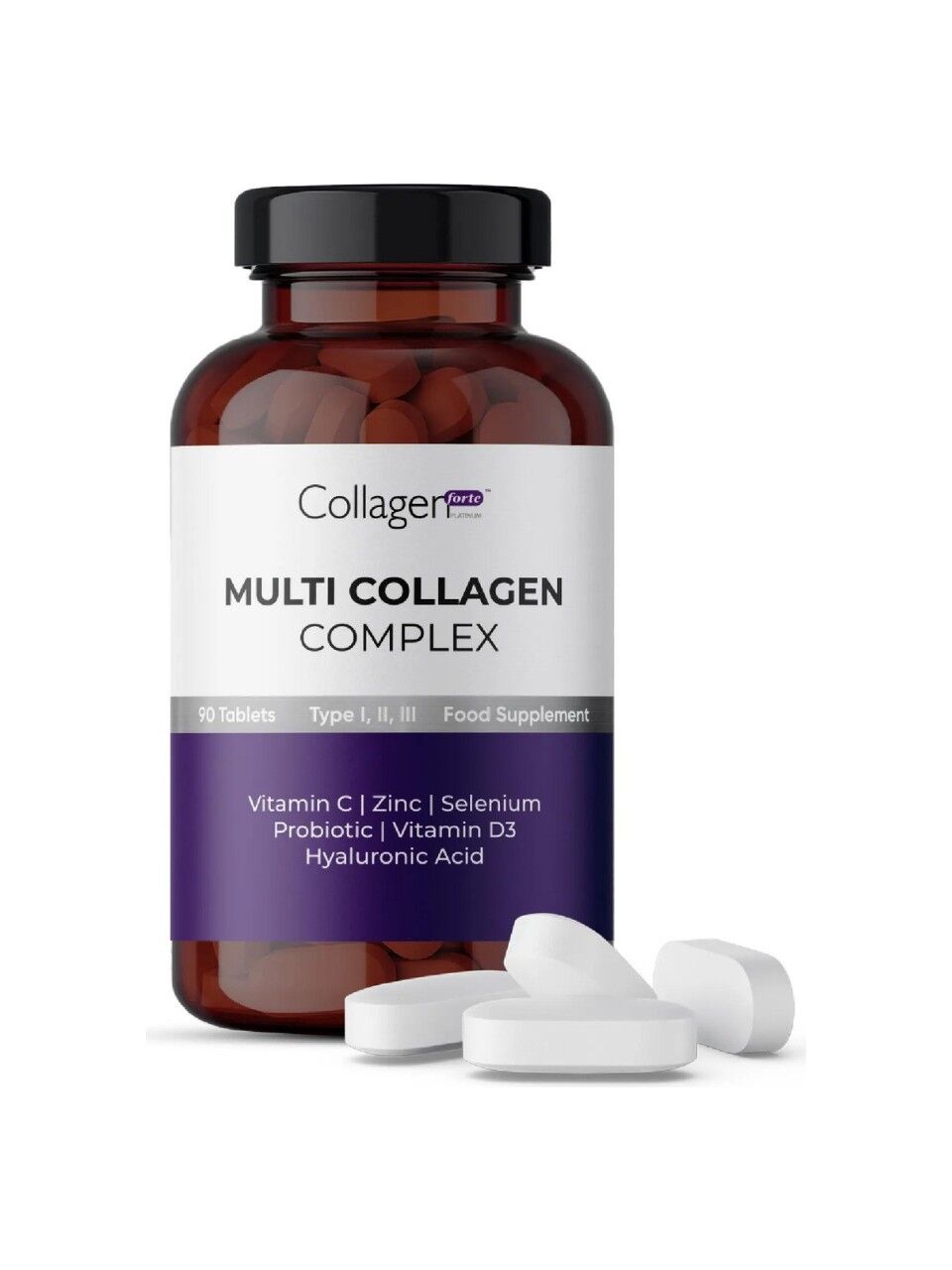 Collagen Forte Platinum Hyaluronic Acid Collagen Complex 1500mg X 90 Tablet