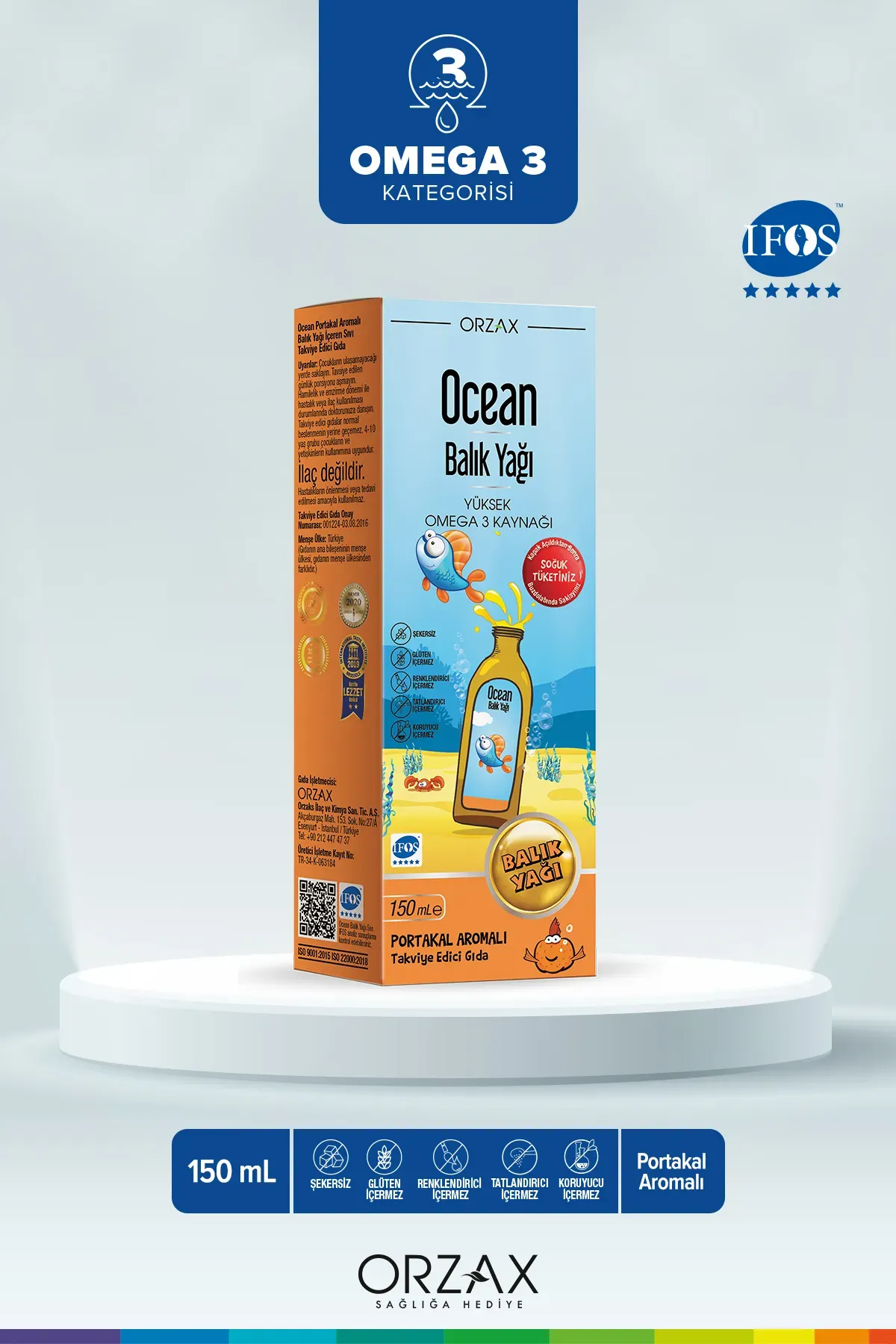 Ocean Balık Yağı Omega 3 Portakal Aromalı Şurup 150ml