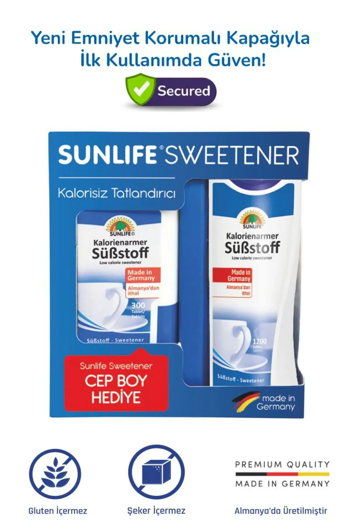 Sunlife Sweetener 1200 Tablet 300 Tablet Hediye
