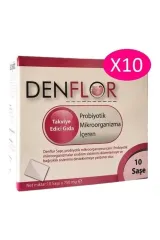 denflor Probiyotik Içeren Takviye Edici Gıda 10 Saşe - 10 Adet