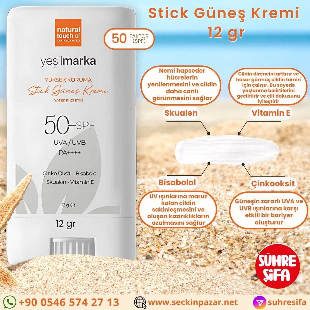 YEŞİLMARKA GÜNEŞ KREMİ STİCK SPF50